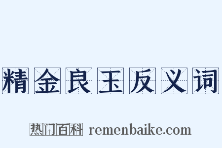 精金良玉反义词是什么意思的图片